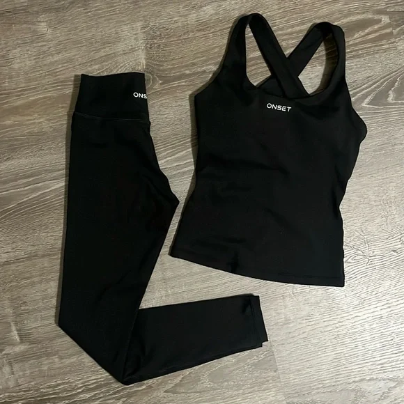 ONSET brand workout set XS BLACK Aura Collection - Picture 2 of 8